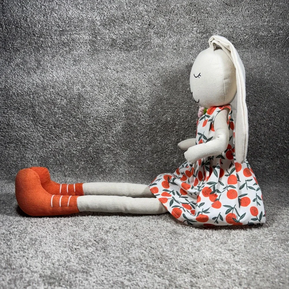 Decorative Bunny Long Legged Orange Fruit Dress Weighted Shelf Sitter‎